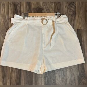 Sofia by Sofia Vergara High Waist Cream Shorts